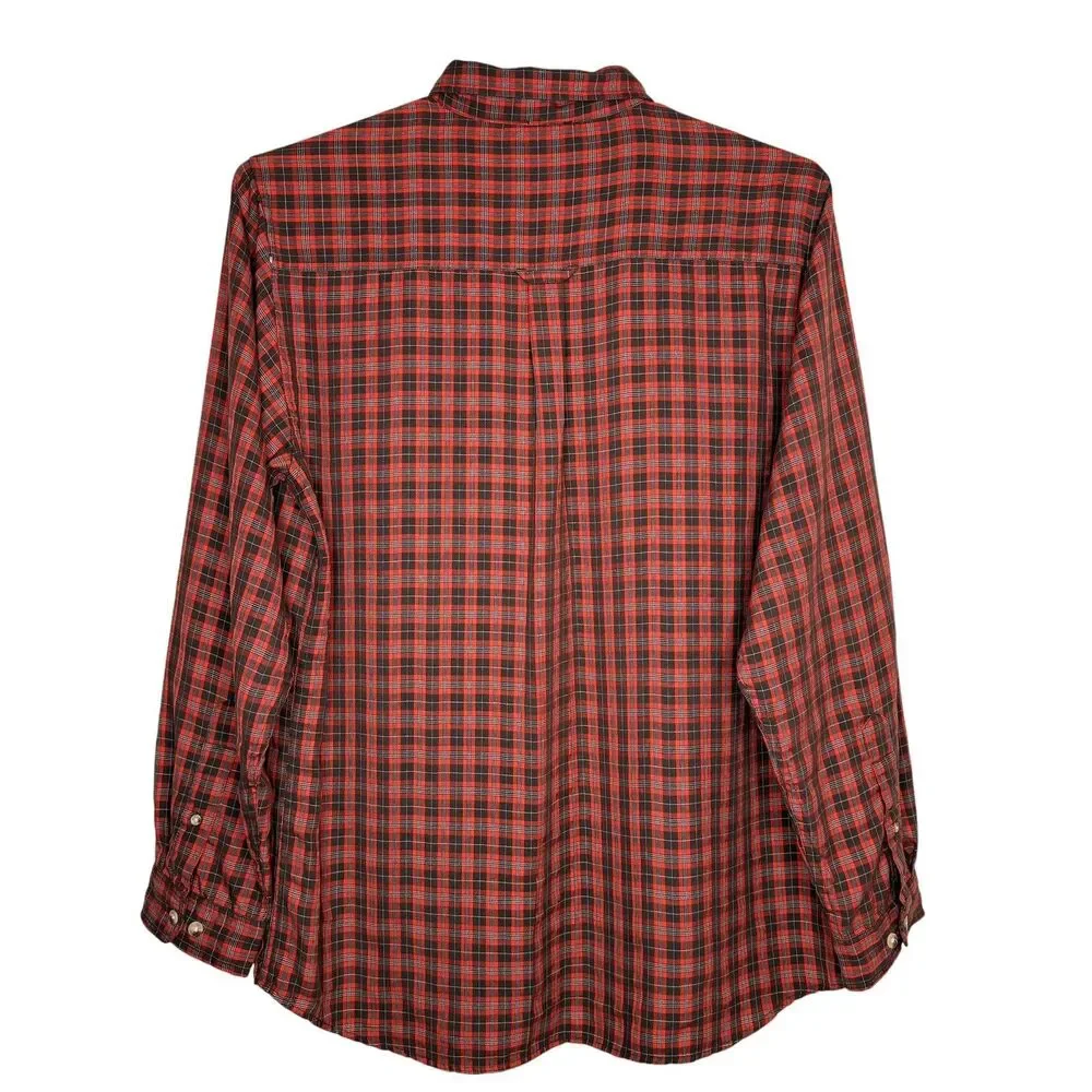 The North Face Shirt Men’s Size XL Plaid Red Hiking Button Up Long Sleeve